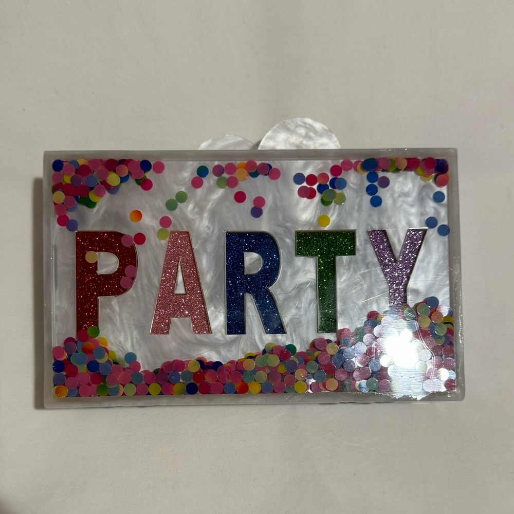 BARI LYNN party sparkle bag with strap inside